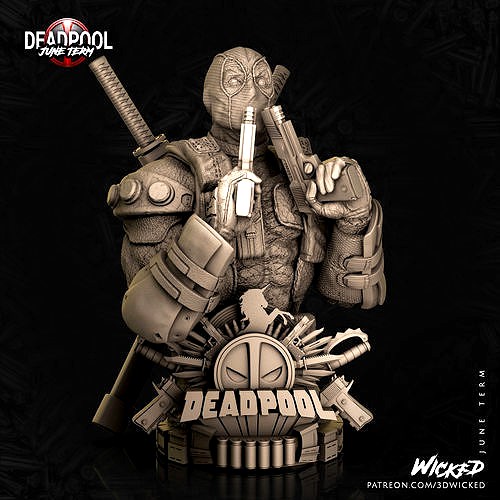 Wicked Marvel Deadpool Bust STLs | 3D