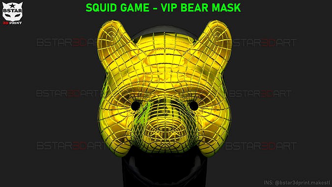 Squid Game Mask - Vip Bear Mask Cosplay | 3D model