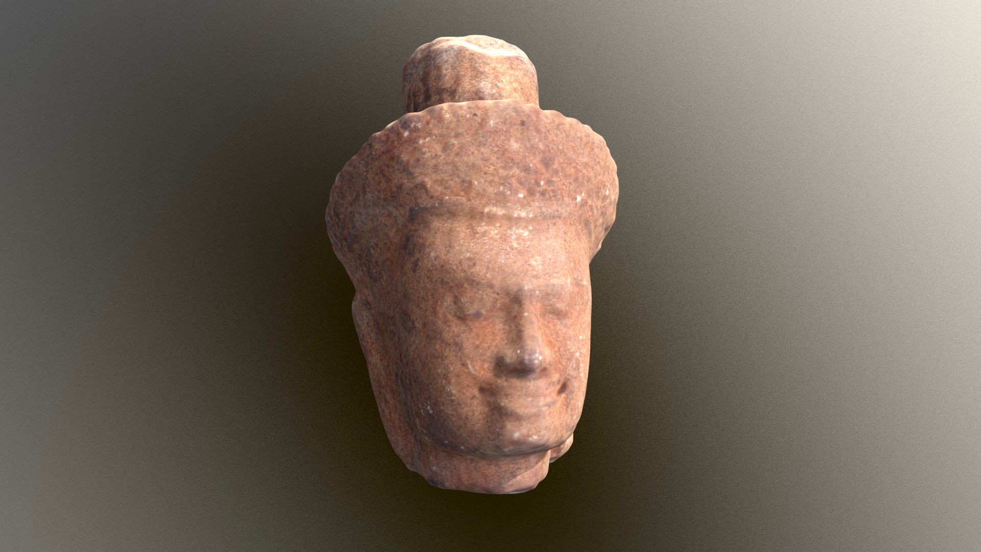Sandstone head showing Shiva