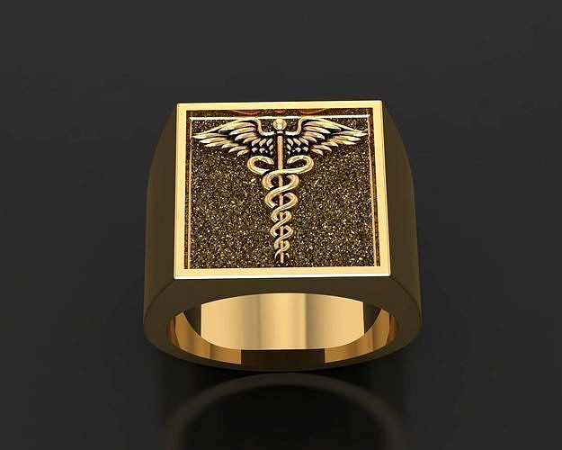 Caduceus ring | 3D