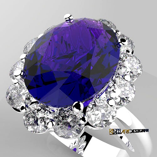 anello Cestino ovale  -diamond basket ring | 3D