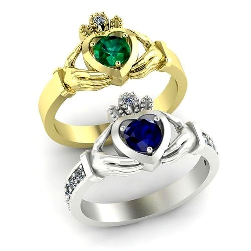 claddagh ring two options | 3D