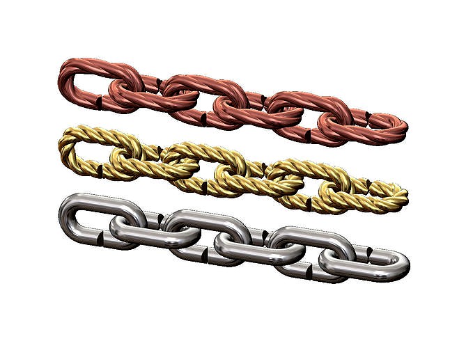 Twisted wire chain link | 3D