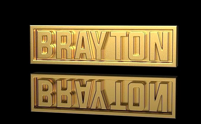 Brayton nameplate | 3D