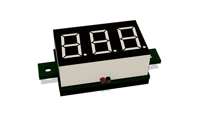 Digital LED 7-SEG mini display indicator on a conditional board | 3D