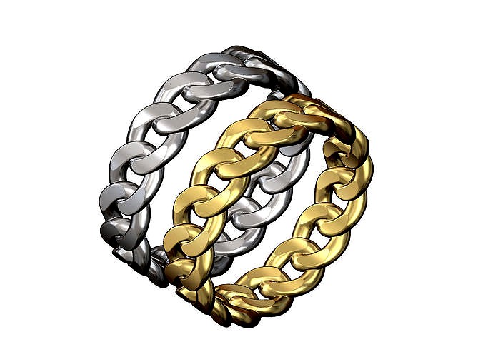 Solid Cuban link chain Band | 3D