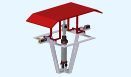 Pneumatic folding table on 2 sides.