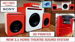 HOME THEATRE - BLUETOOTH SPEAKER SYSTEM 2.1 SONY - TANG BAND SUBWOOFER - 3D PRINTED - DIY