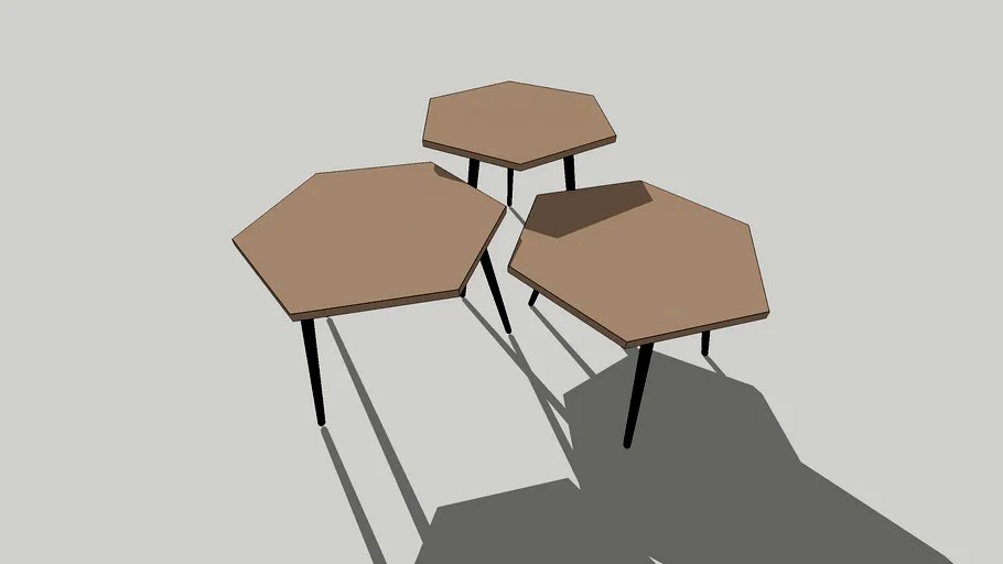 ZAGO Tables basses Bois recyclé WOODY-TABHEXA