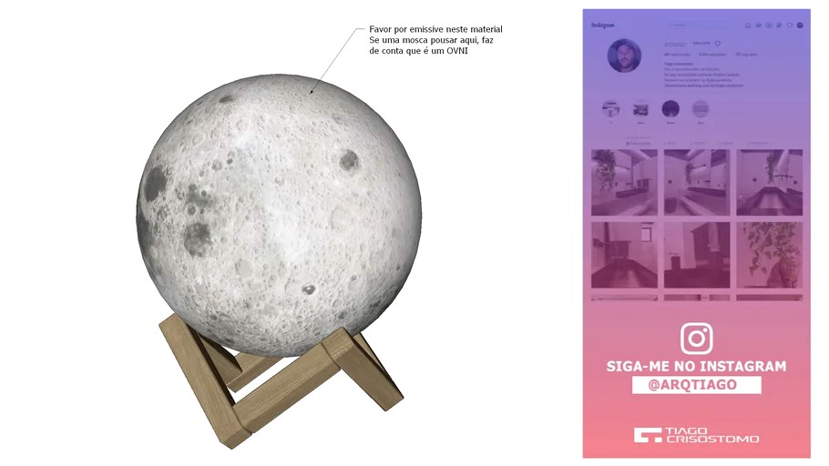 Luminária Lua 3d Touch