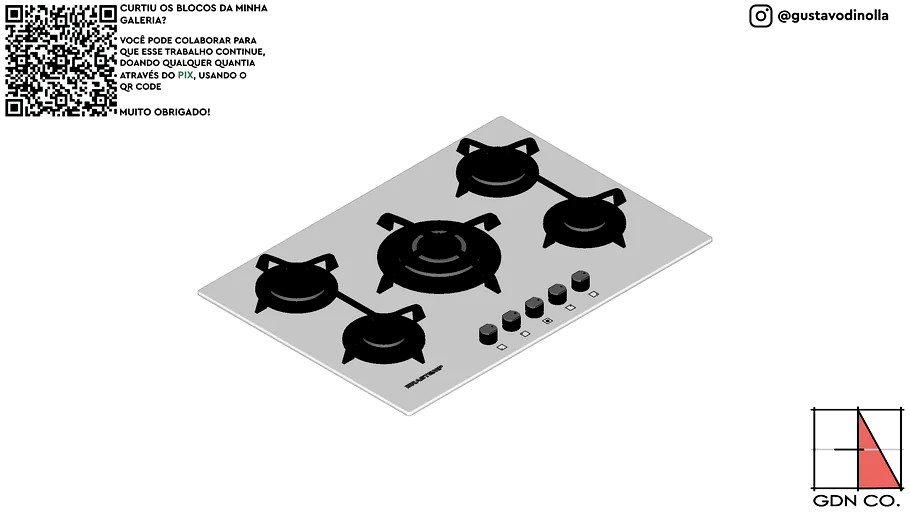 Cooktop Brastemp Vitreous 3d model