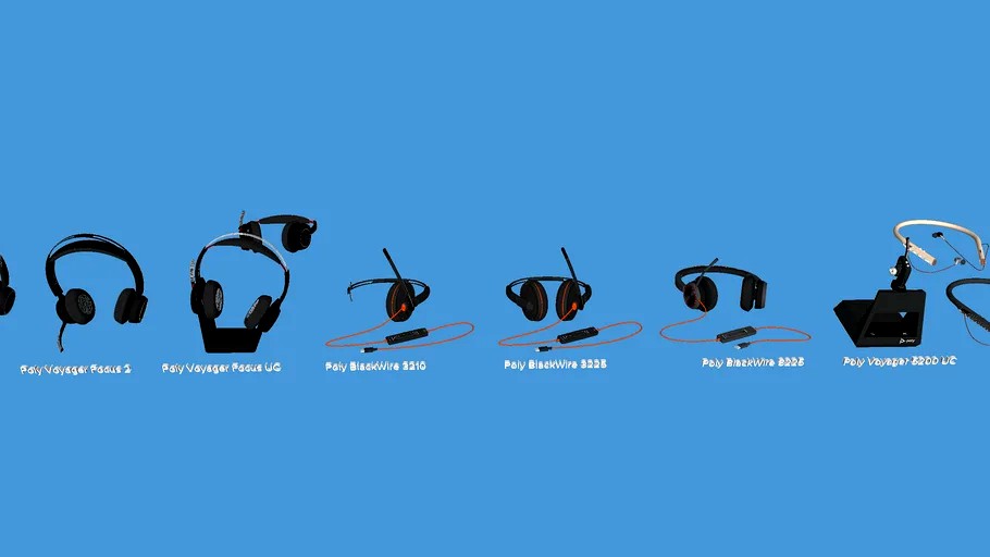 Polycom Plantronic headsets, 8 pack