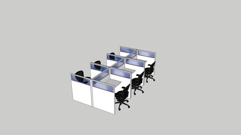 office table set 3d model
