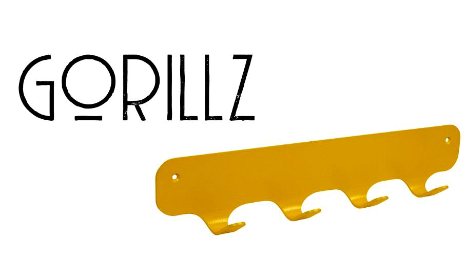 Gorillz Rounded Four Wall Coat Rack- Yellow
