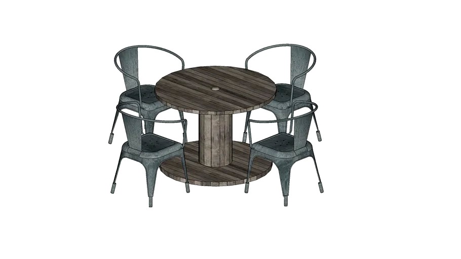 Spool Table and Tolix Chairs
