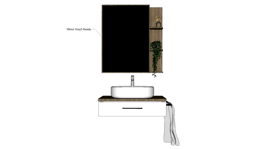 Bathroom Wastafel and Cabinet+Mirror