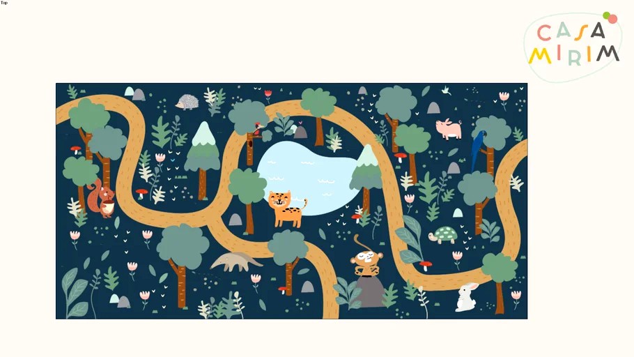 Tapete Playmat Floresta Azul Profundo
