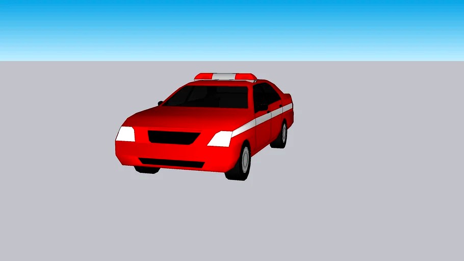 Low-Poly Fire Chief's Car 3