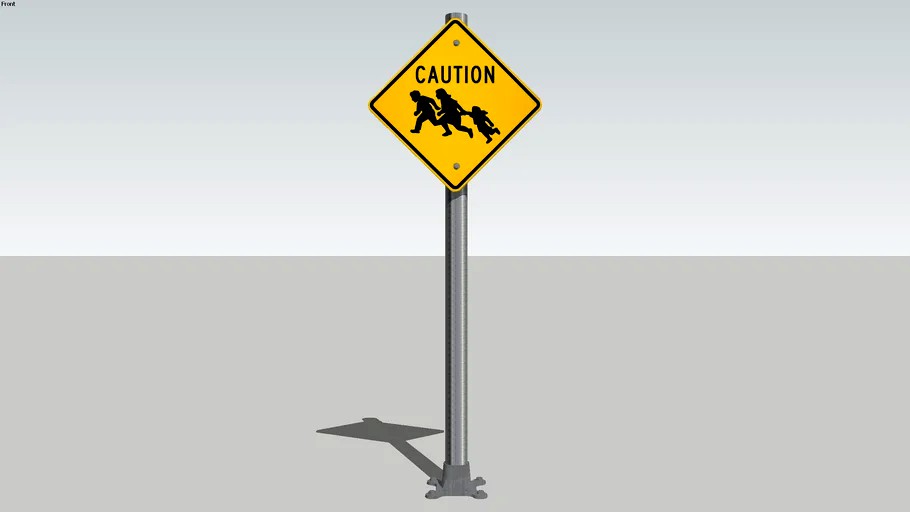 Caution Immigrant Crossing Sign