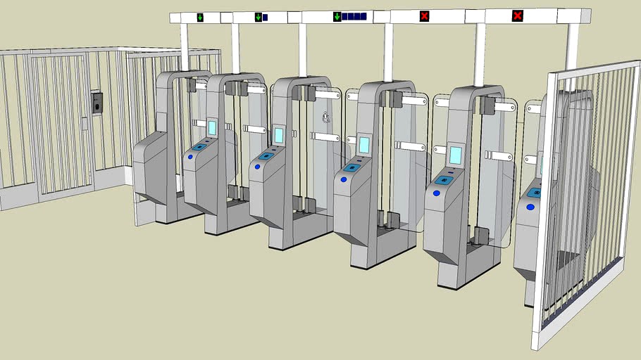 portiques de validation SNCF Transilien (portique d'entrée/sortie 5)