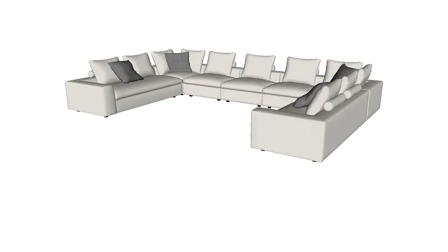 Lucerne Modular Sofa 16 Ashen Fabric by modloft