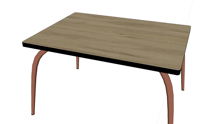 Table de jeux Gaby 90x65 - H 54 bois clair pieds Terracotta