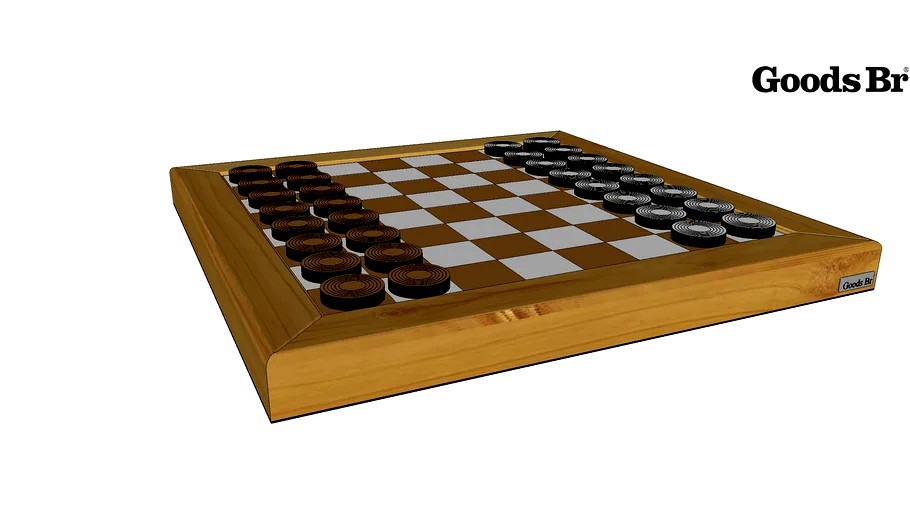 182030#JOGO DE DAMA MADEIRA NATURAL RECOURO CARAMELO