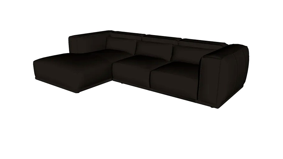 Thomas Left Sectional Sofa Brownstone Leather By Modloft