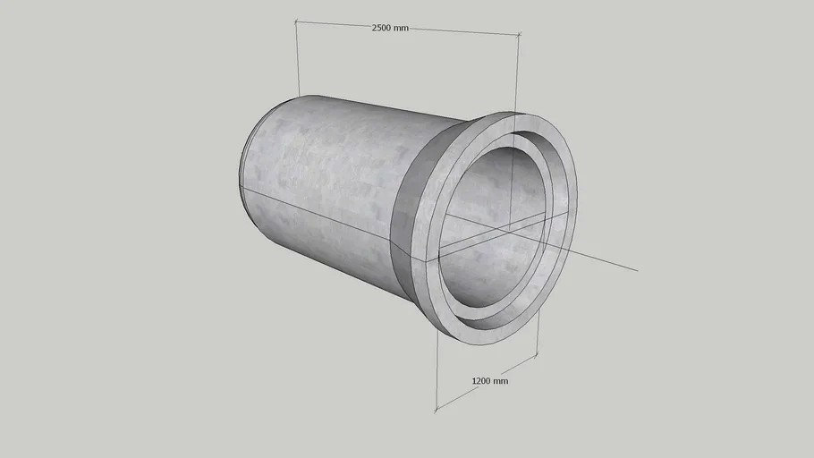 Concrete Pipe Head Joint_Dia.1200xL.2500.skp 3d model