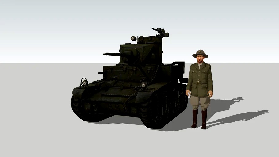 WW2 Philippine Commonwealth M3 Stuart Light Tank Set 01