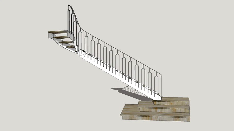 Double stringer staircase