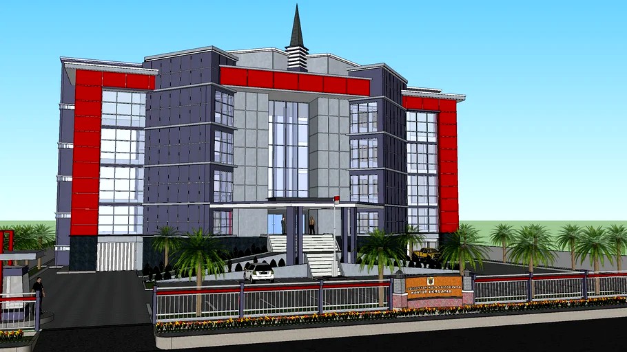 DESIGN GEDUNG KANTOR 5 LANTAI DISPERINDAGKOP KOTA SAMARINDA 3d model