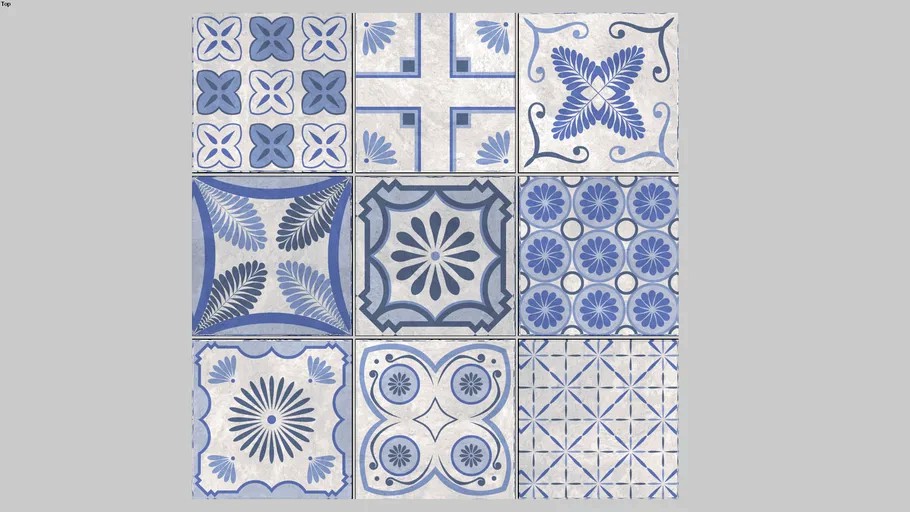 Patchwork Blue 20x20