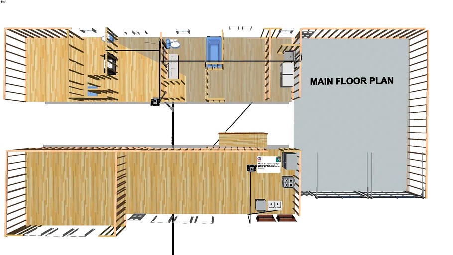 QR CODE HOUSE MAIN FLOOR PLAN MIXED REALITY 3d model