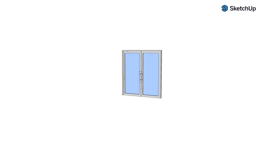 GLASS DOUBLE DOOR WITH PUSH /PULL HANDLE