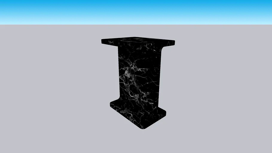 CB2 - I Beam Black Marble Side Table