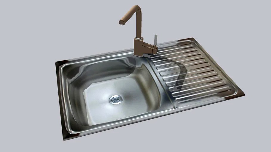 Stainless steel Kitchen sink with faucet Кухонная мойка со смесителем