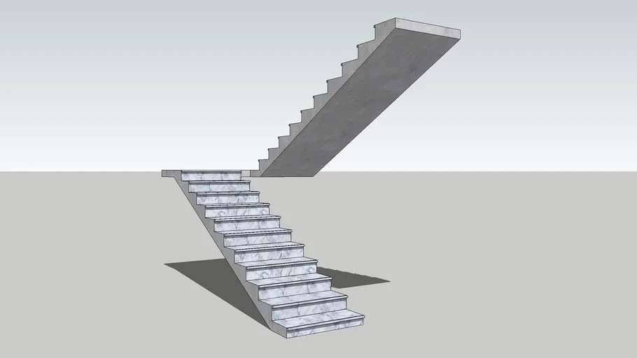 DOG LEGGED STAIRCASE 3d model