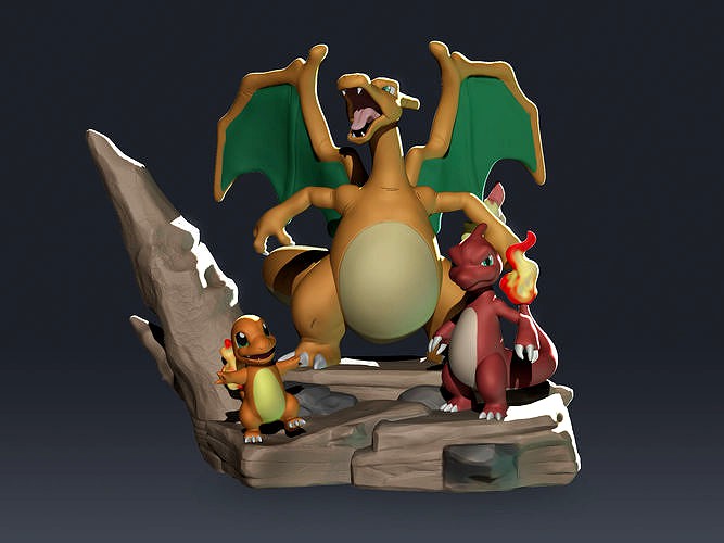 CHARIZARD EVOLUTION DIORAMA POKEMON  | 3D