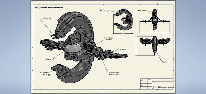 H-74 Grindylow Heavy-assault Fighter | 3D