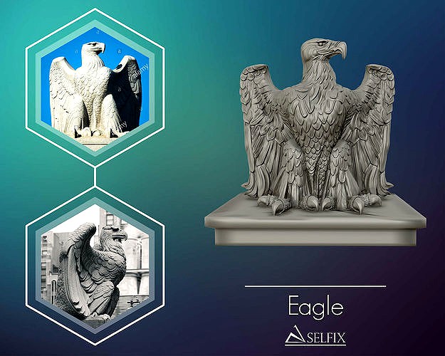 Eagle sculpture Ready to Print 3D model