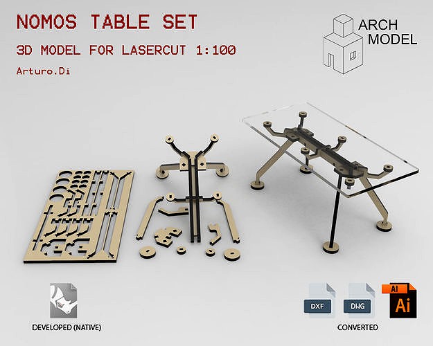 Nomos Table set Lasercut | 3D