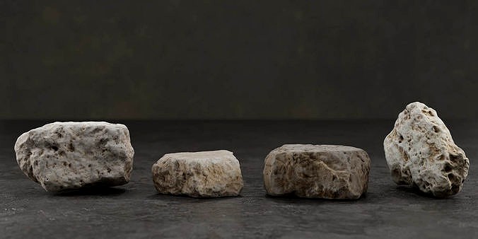 8 Photorealistic Travertine Stones