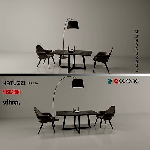 Monochrome Dining Table Set