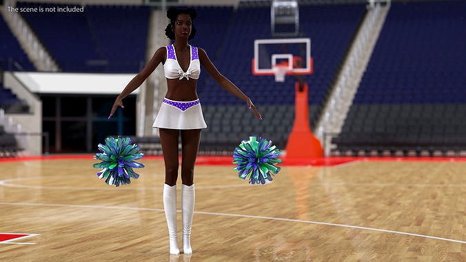 Teenage Black Girl Cheerleader T Pose