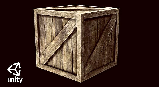 Lowpoly Crate 3D PBR Blender and Unity