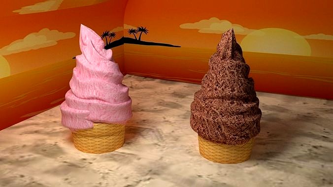 Low Poly Ice Cream Model