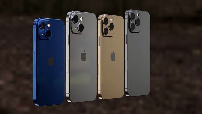 Apple iPhone 13 mini and 13 and 13 pro and 13 pro MAX 3D model