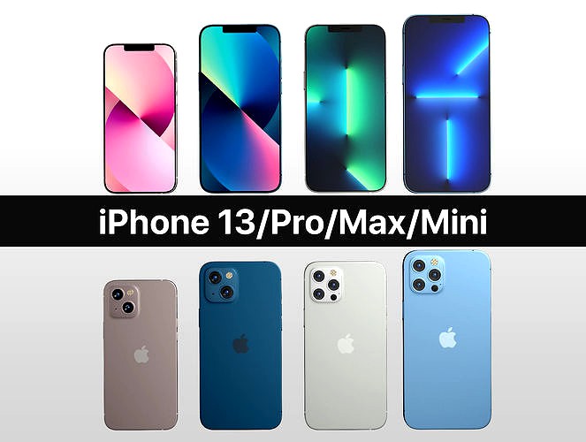 Apple iPhone 13 - 13 Mini - 13 Pro - 13 Pro Max  - 3D model