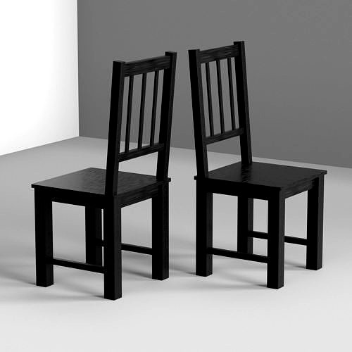 Minimal Black Chair IKEA Chair 3d model